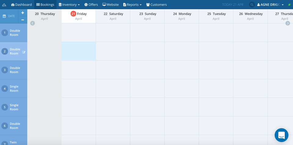 screenshot of Booking Factory